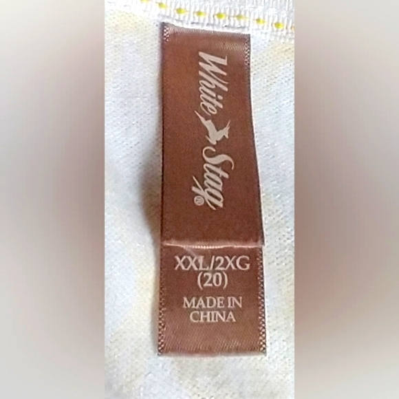 WHITE STAG Women's Plus Size 20 XXL White And Yellow Button Up Sweater Top NWOT - Picture 4 of 9